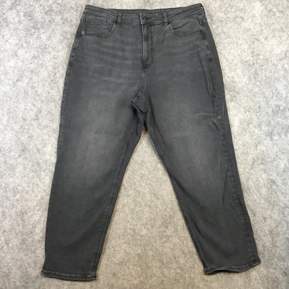 American Eagle Jeans 16S High Rise Skinny Ankle Faded Gray Distressed Stretch